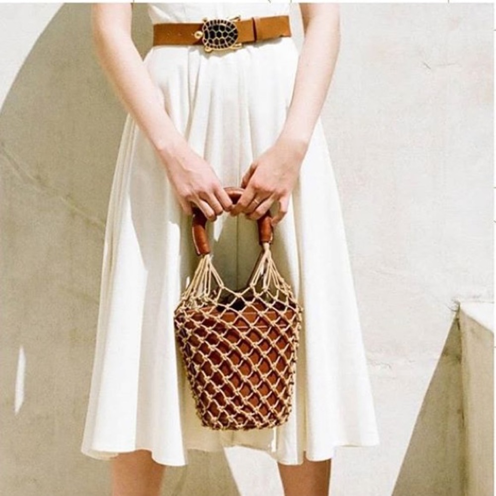 NWT Bucket Bag with Rope Netting